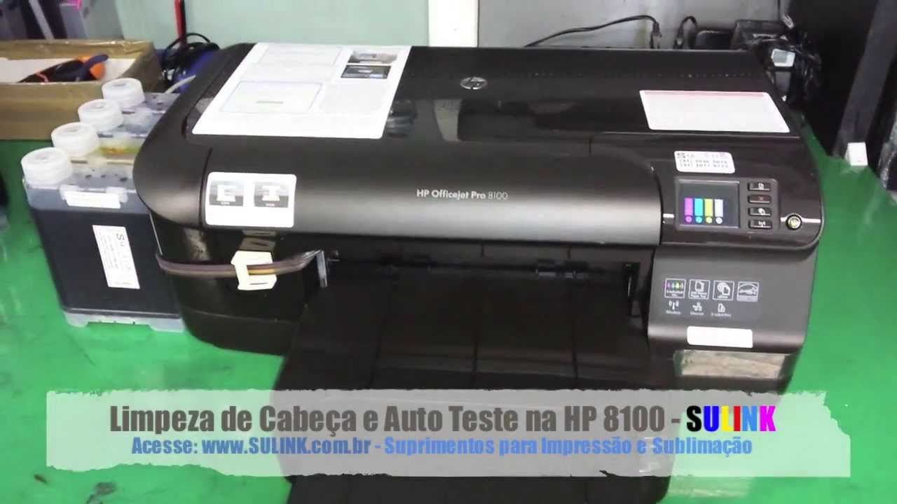 HP PRO 8100 - Auto Teste e Limpeza de Cabeça pelo Painel (Botões) - SULINK