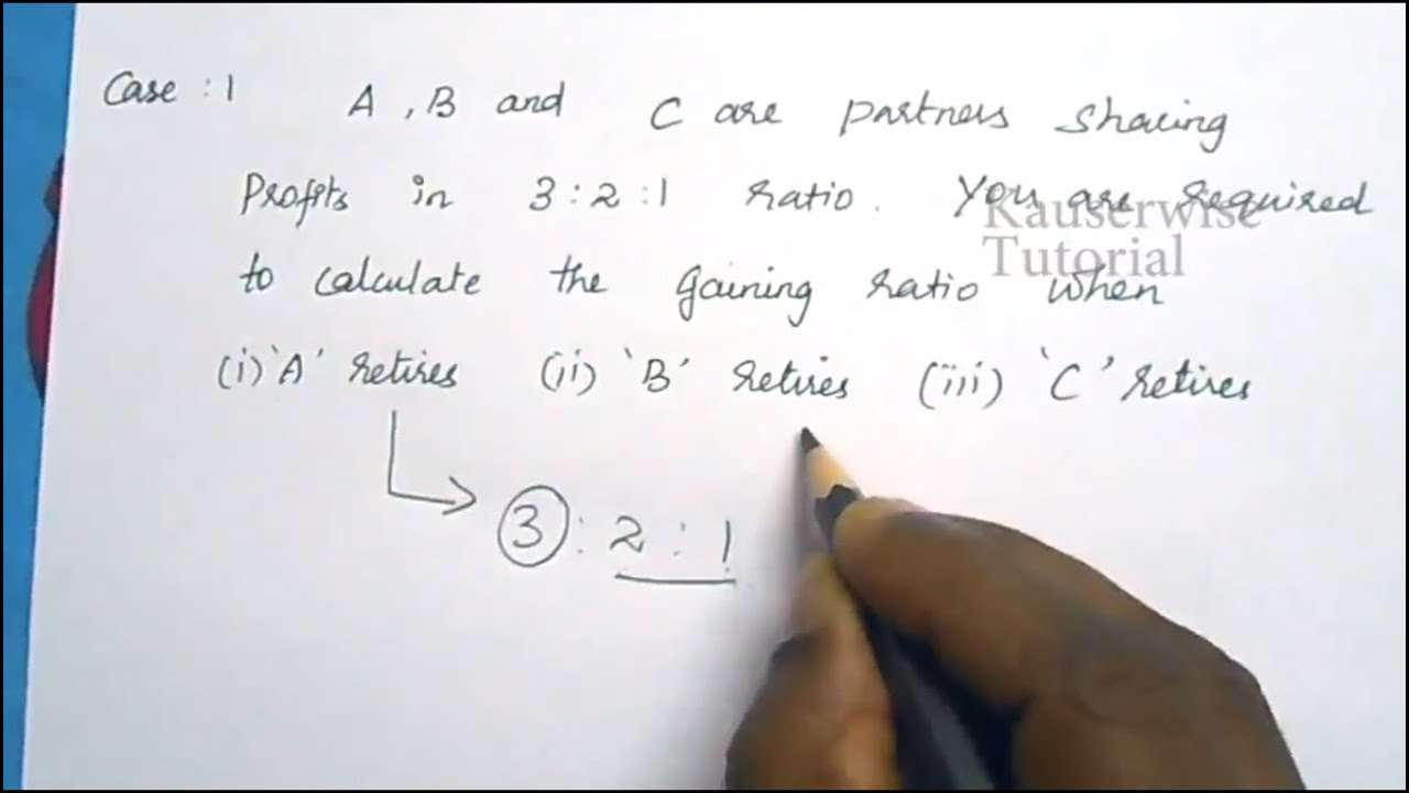 [#1] Retirement of a Partner [Profit sharing ratio & Goodwill] with simple examples:- by kauserwise