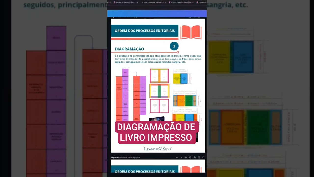 DIAGRAMA&Ccedil;&Atilde;O de LIVRO IMPRESSO | PROCESSO EDITORIAL #diagrama&ccedil;&atilde;odelivros #leandrovsilva