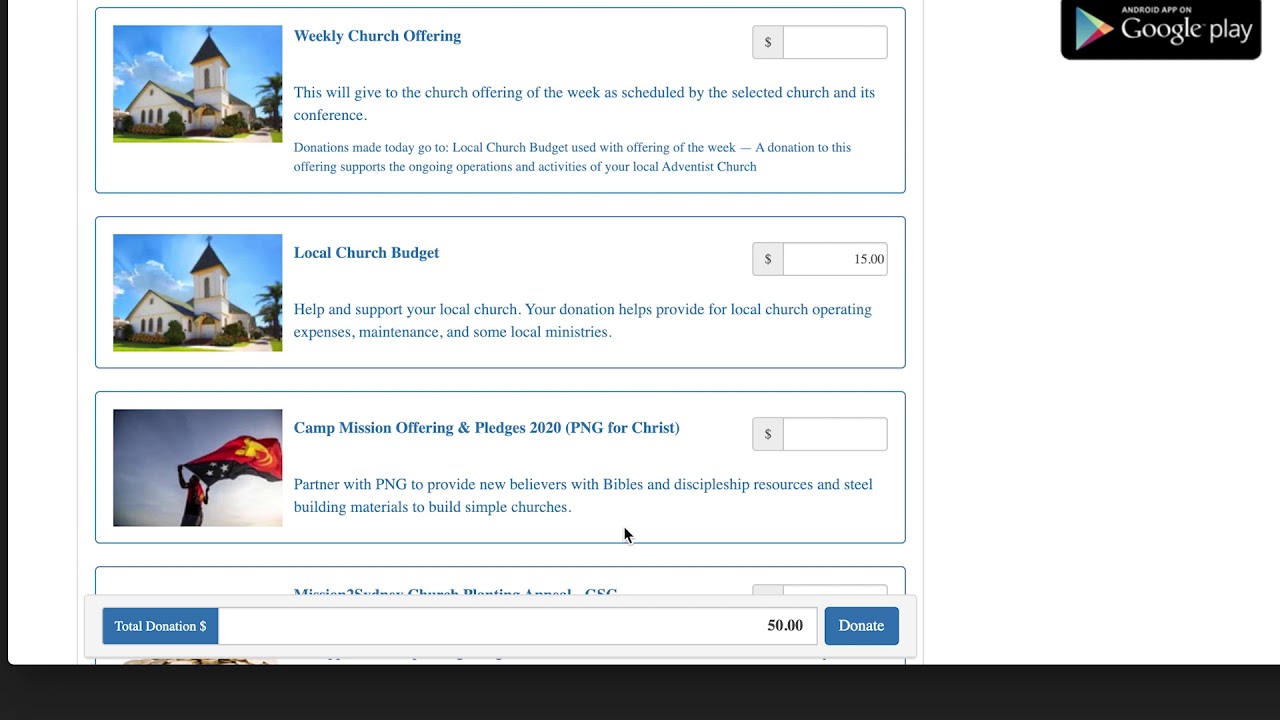 eGiving Walkthrough
