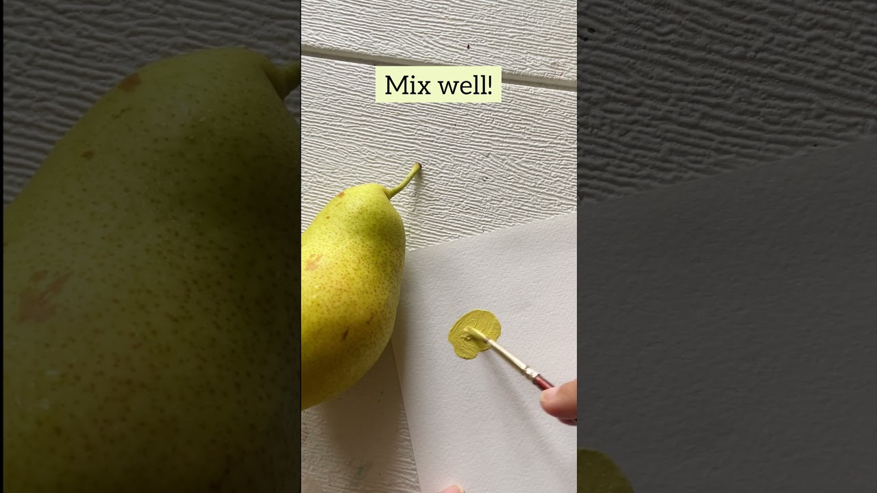 How to mix color for a pear #painting #acrylicpainting #tutorial #paintingprocess