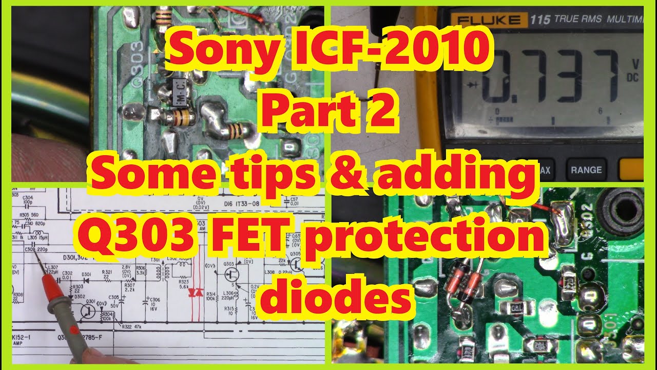 Sony ICF-2010 Adding Q303 FET protection diodes and some other tips on these radios ICF-2001