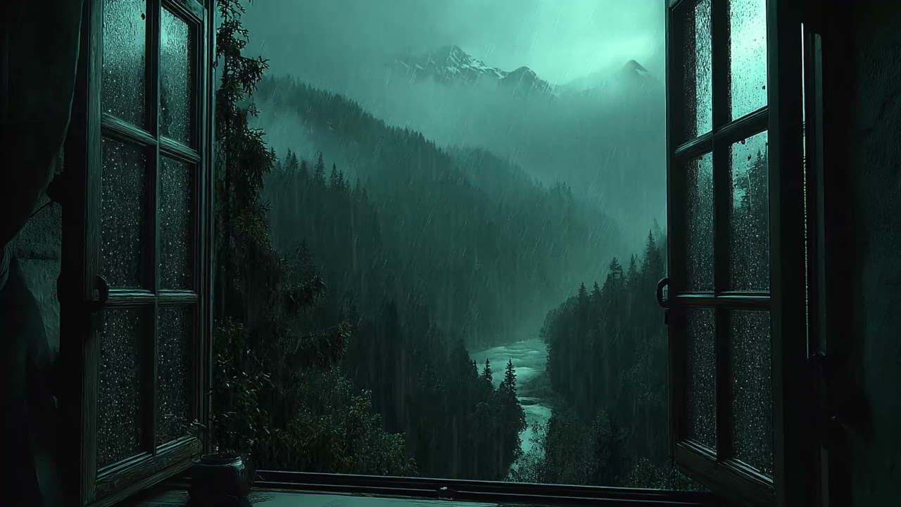 Rain and Thunder Sounds Outside the Window 🌧️ Cozy Bedroom Ambience for Deep Sleep, Stress Relief