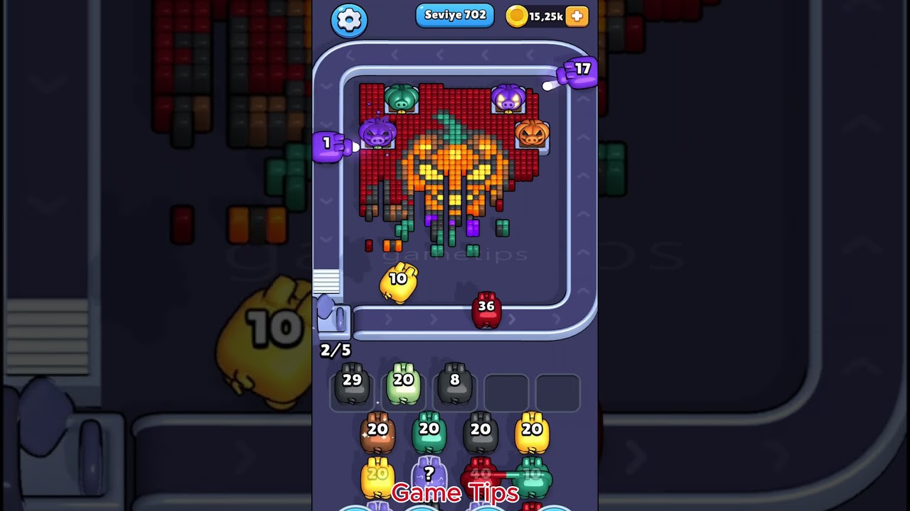 Pixel Flow level 702 Solution Walkthrough