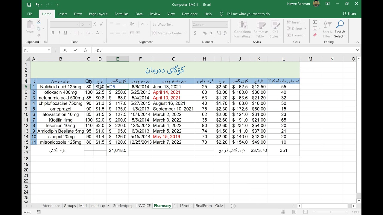 دروست کردنی وەسڵ و کۆگای دەرمان