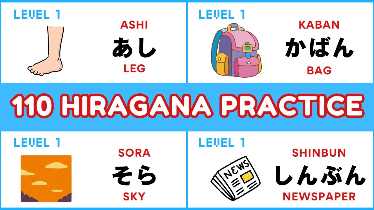 110 Hiragana Reading Practice Easy Level 1 (Learn Japanese for Beginners Quiz)
