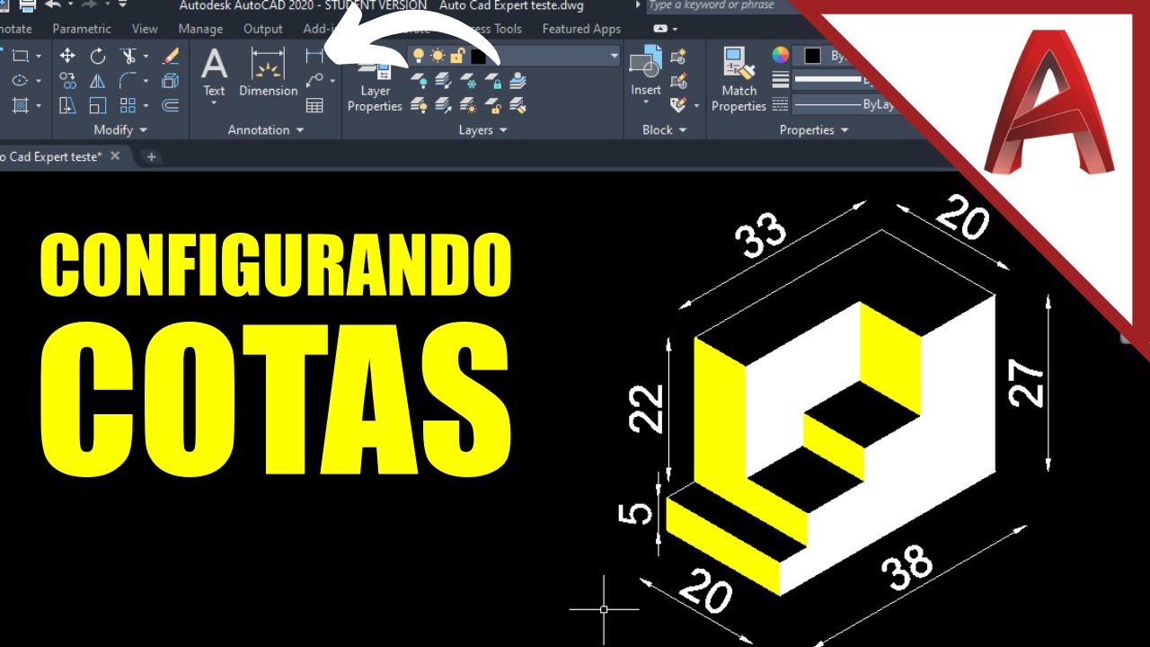 Como criar e configurar COTAS no AutoCAD!