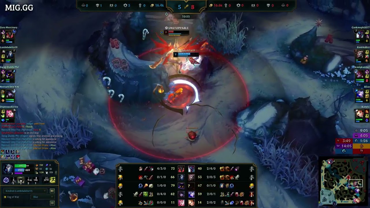 Aphelios fed 17 kills, but my Kindred and the team clawed back the win