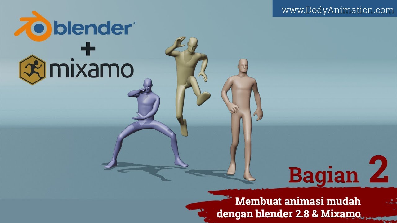 Membuat animasi mudah dengan blender dan mixamo (bagian 2)