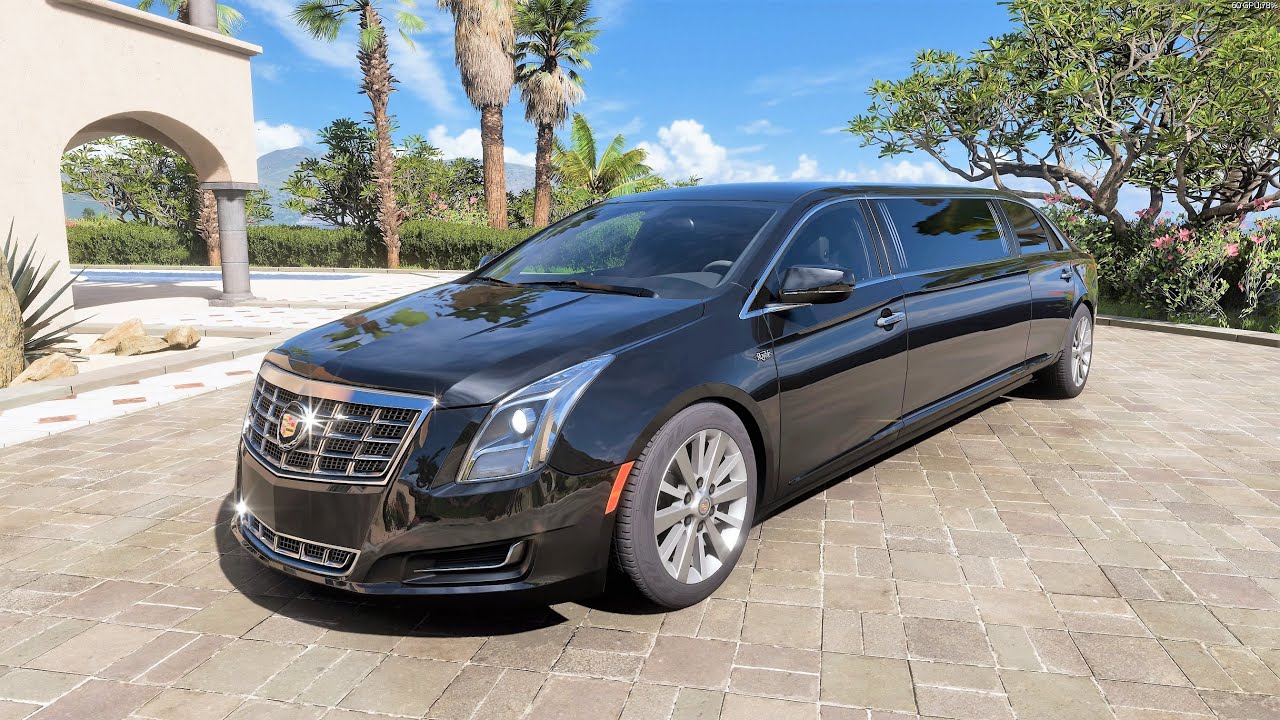 Forza Horizon 5 . Cadillac XTS Limousine 2013 . Car Show Speed Jump Crash Test Drive .