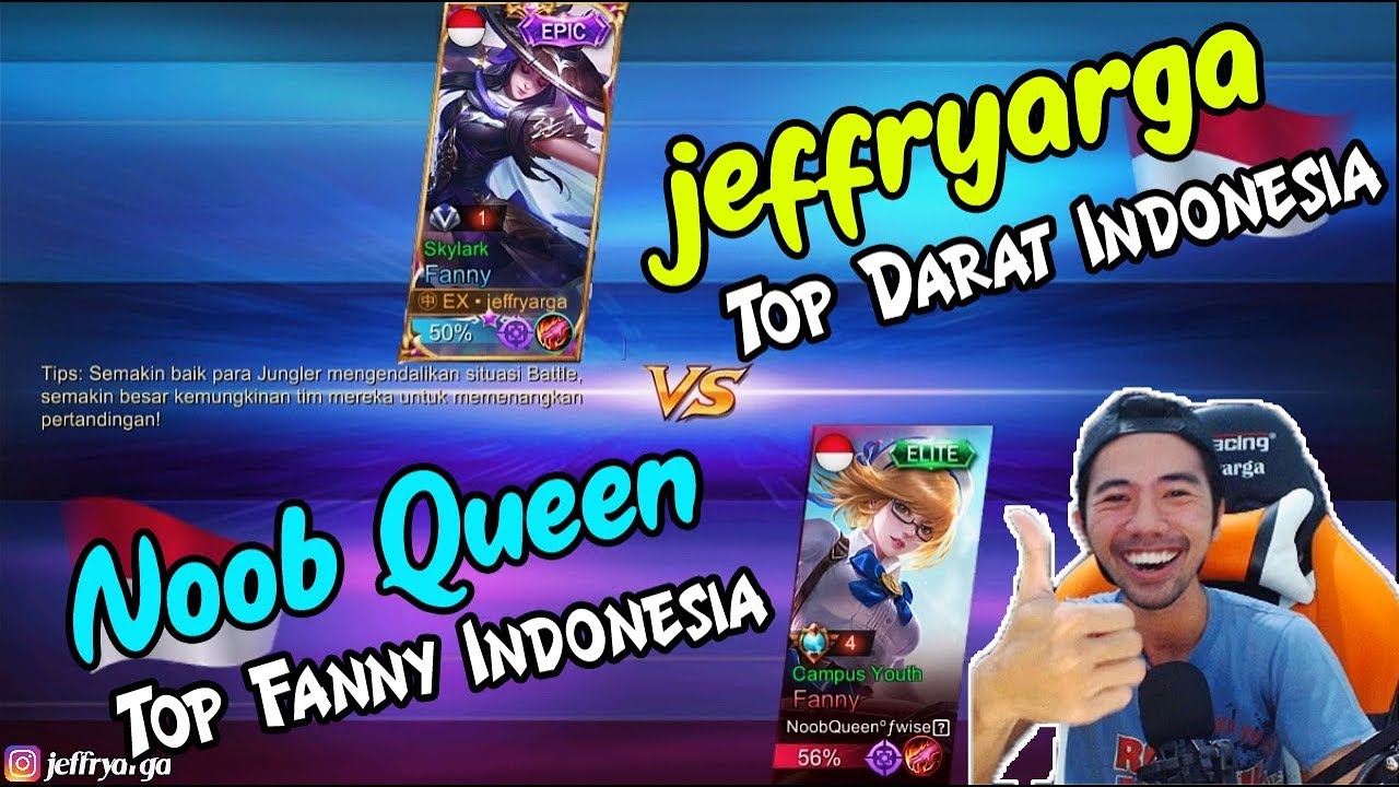 GILA!! DIBANTAI NOOB QUEEN TOP FANNY INDONESIA, 1 VS 1 FANNY