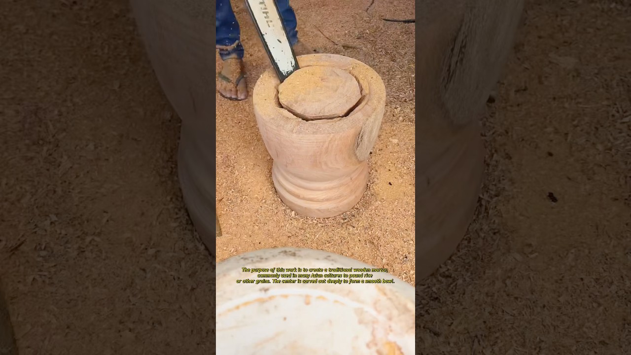 The Inherited Craft of Wooden Mortar Making #woodworking #craftsman #work