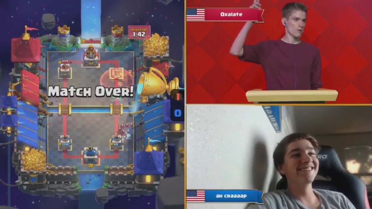 Oxalate Vs aH craaap  -  2017 Clash Royale NA Crown Championship  [Week One]