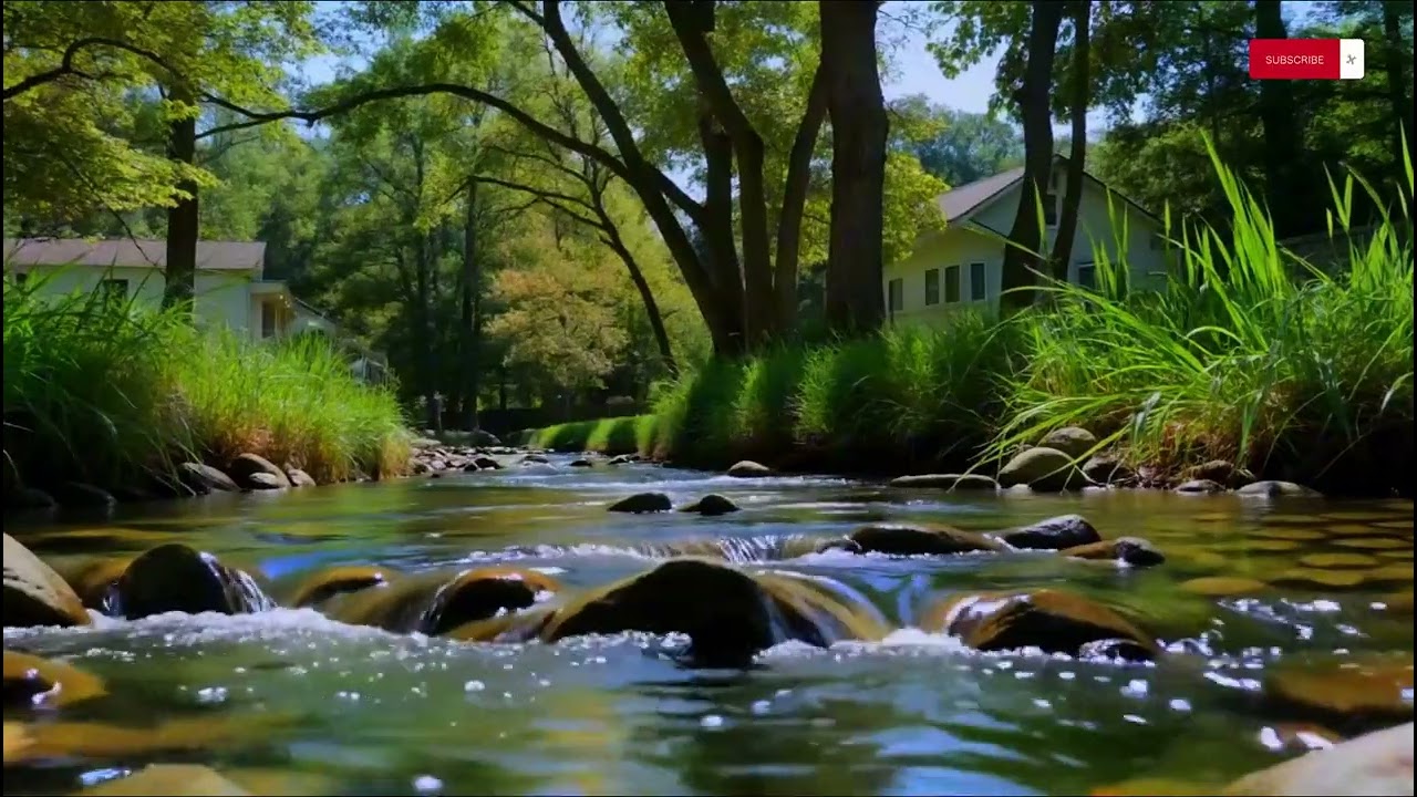 Gentle Healing Piano & Flowing River — Calm Music for Sleep