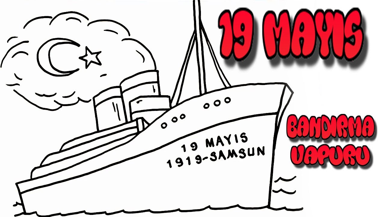 19 Mayıs Resmi Çizimi | Vapur Çizimi Nasıl Yapılır?
