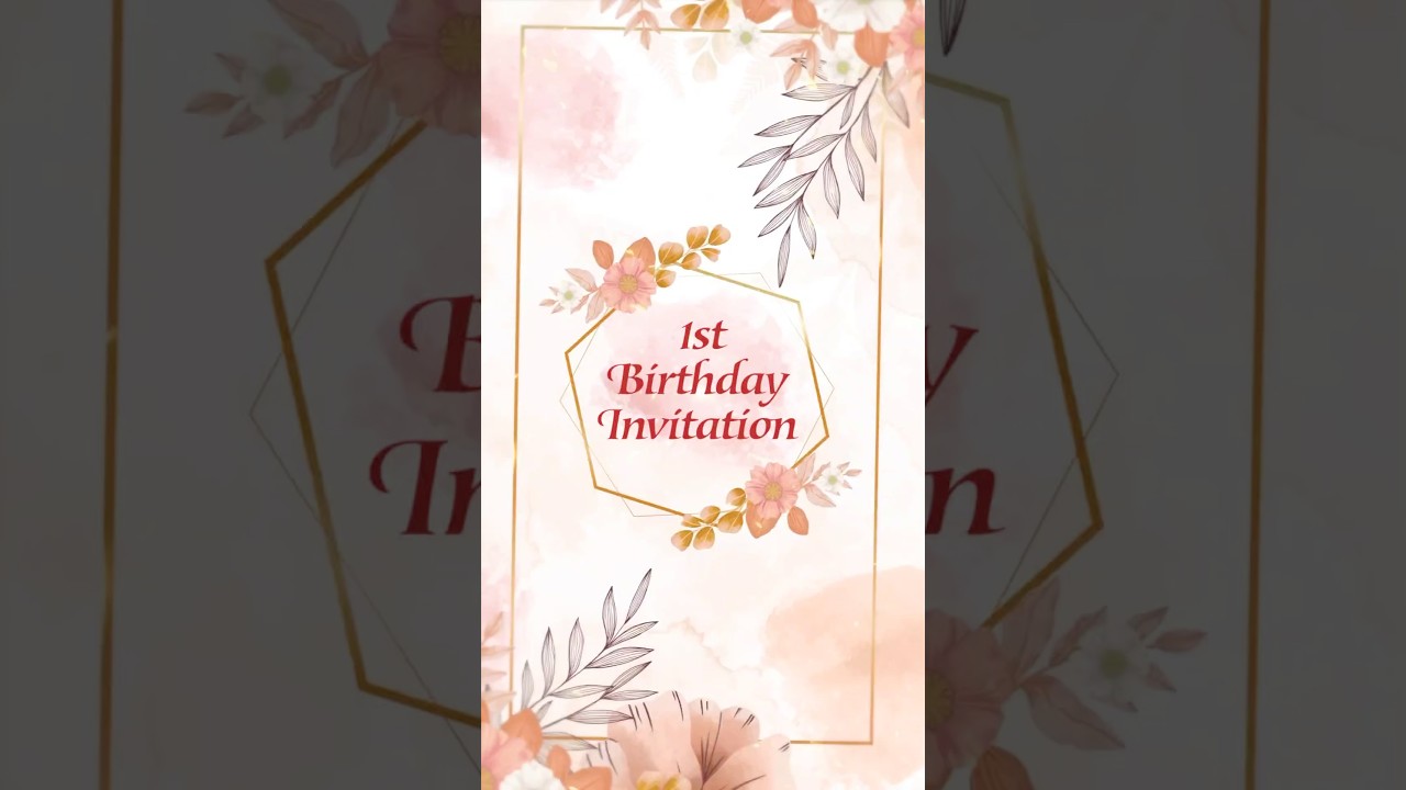 Best Baby 1st Birthday Invitation Video | Birthday invitation card video | Invitation video