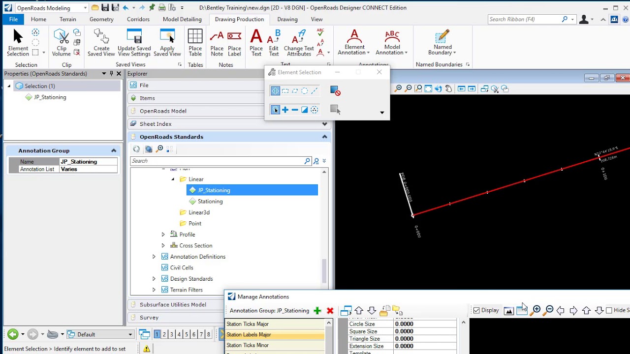Change OpenRoads Designer Annotation