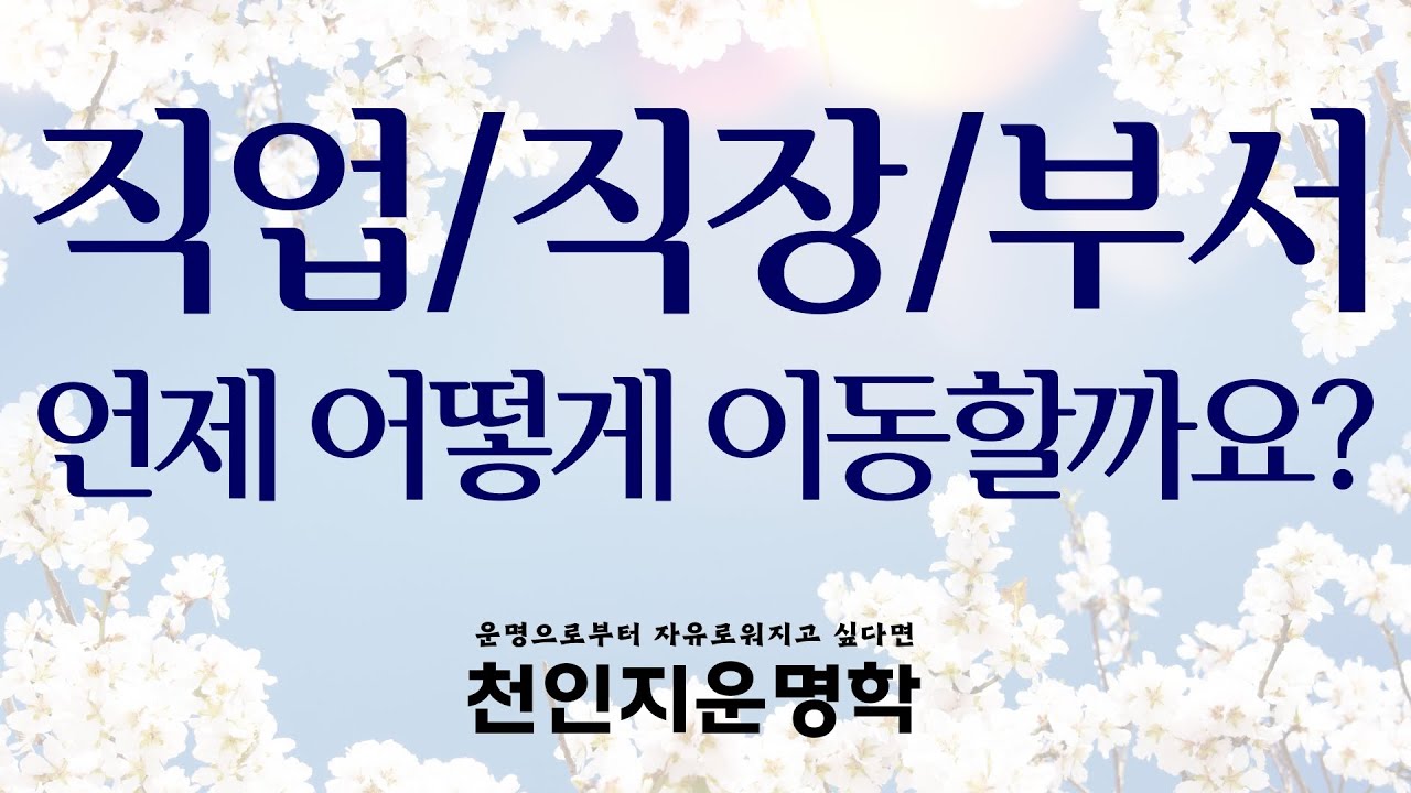 직업/직장/부서 언제 어떻게 이동할까요?