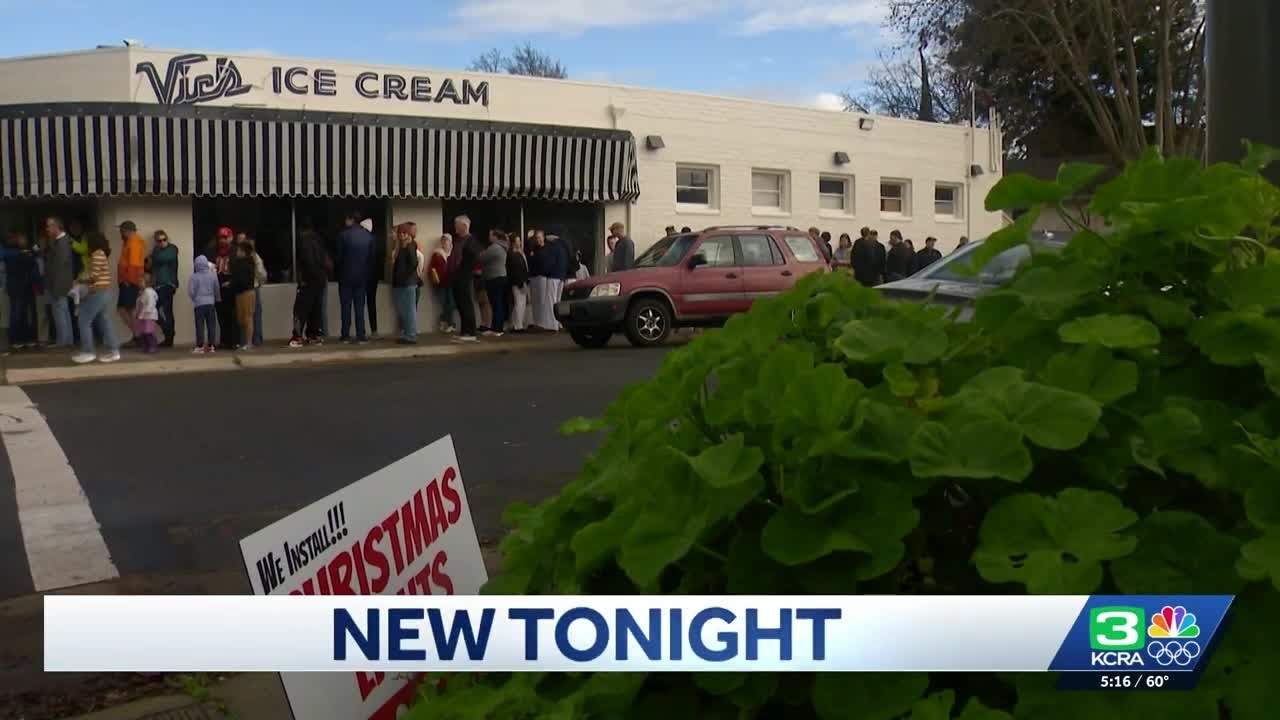 Customers line up for reopening of Vic's Ice Cream in Sacramento's Land Park