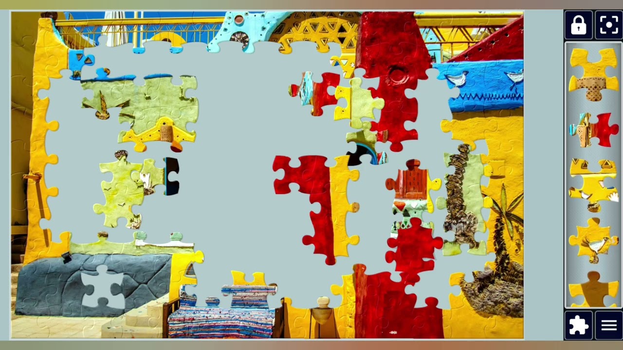 West Suhail Village and Nile River Boats in Baswan, South Egypt✨🏡🌈//jigsaw puzzles craft🧩//