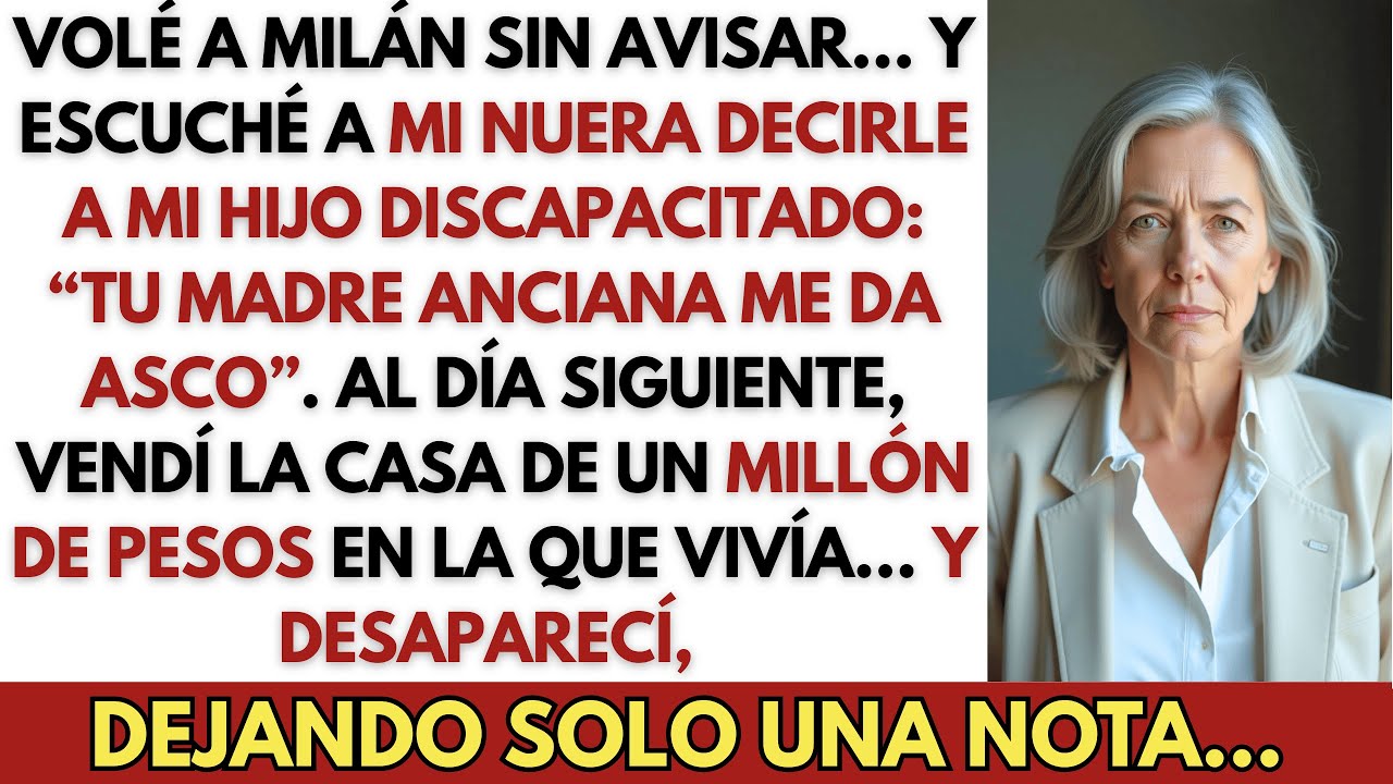 Volé a Milán sin avisar… y escuché a mi nuera decirle a mi hijo discapacitado: “Tu madre anciana…”