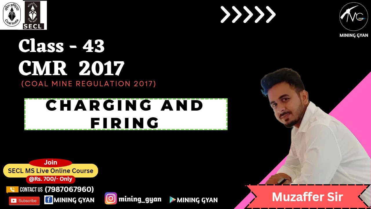 MS OM || CMR Lect 43 || CHARGING AND FIRING || CMR 2017 || Mining Gyan SECL MCL | WCL.