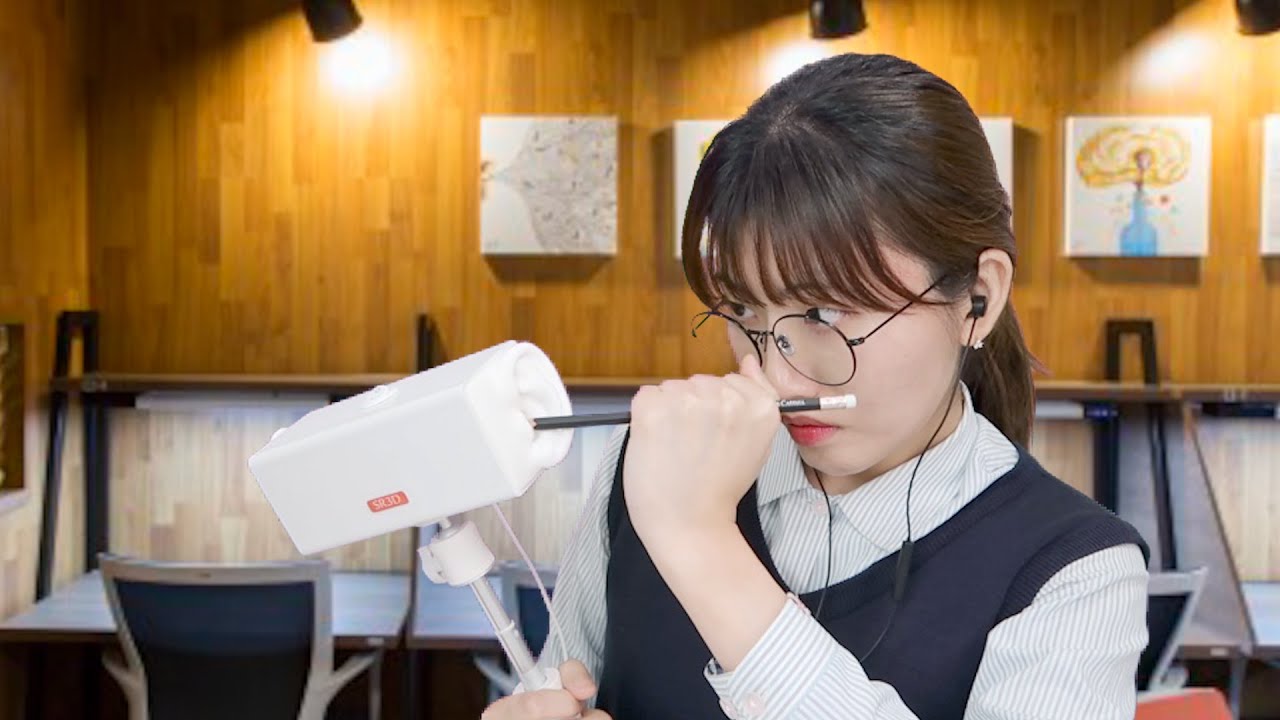 [노토킹 ASMR] 스터디카페에서 몰래 SR3D 귀 마이크 고치는 부반장 | 수면용,공부용 (거친소리Ver.)