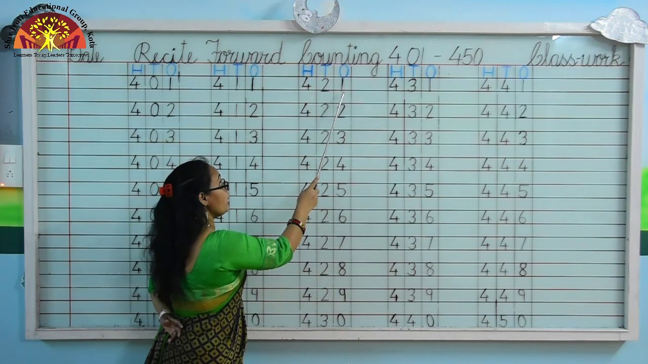 PREP MATHS RECITATION FORWARD COUNTING 401 to 450