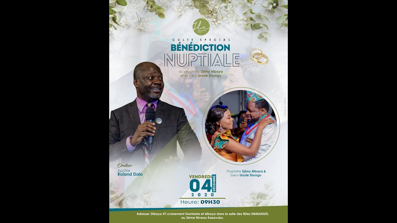BENEDICTION NUPTIALE Du  Prophète Djimy Mbaya et la Sœur Ursule Shungu