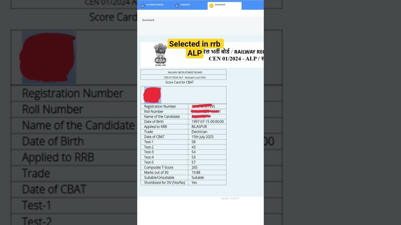 selected in RRB ALP #rrb #alpexam #alprailway #s&eacute;lection
