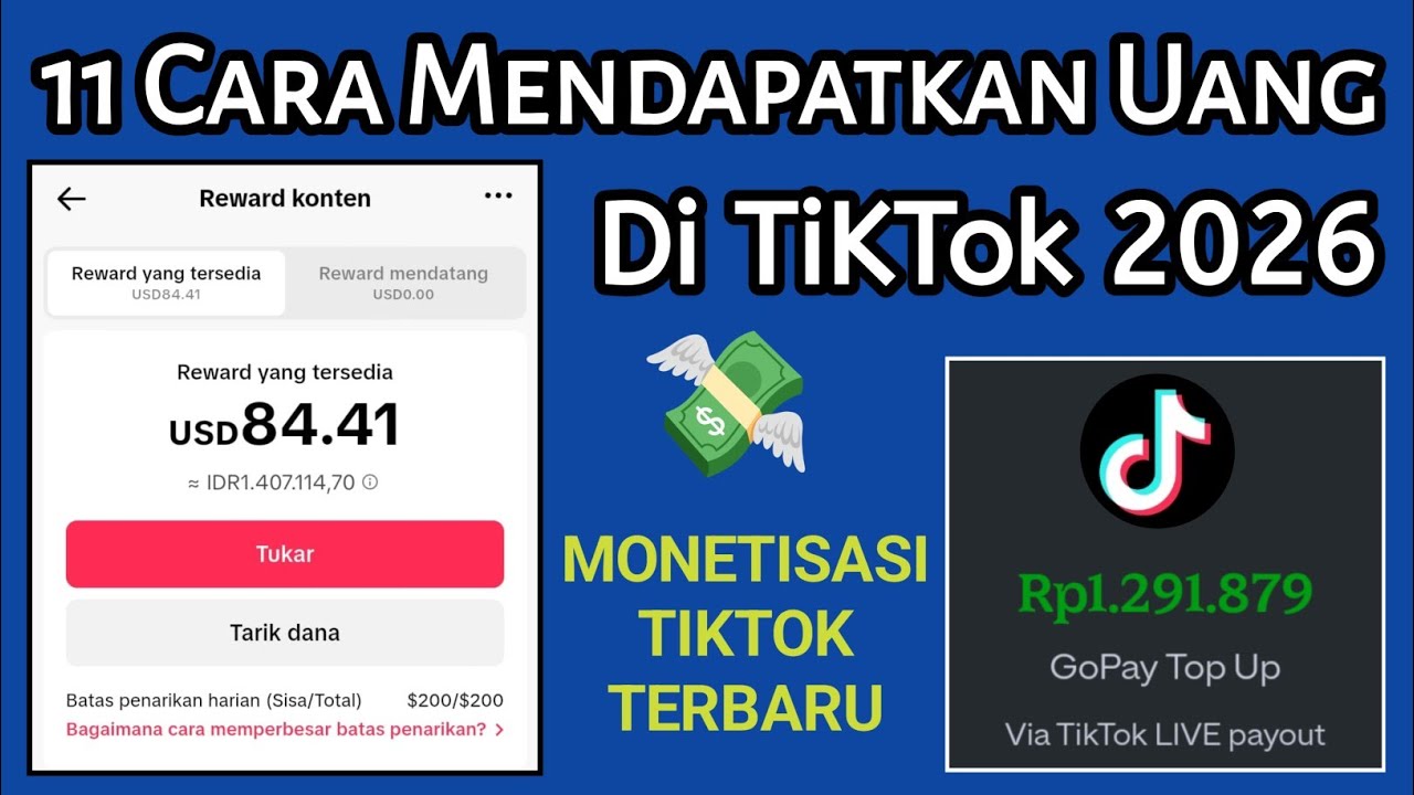 Monetisasi TikTok 2026  || 11 Cara Dapat Uang Di Tiktok Terbaru