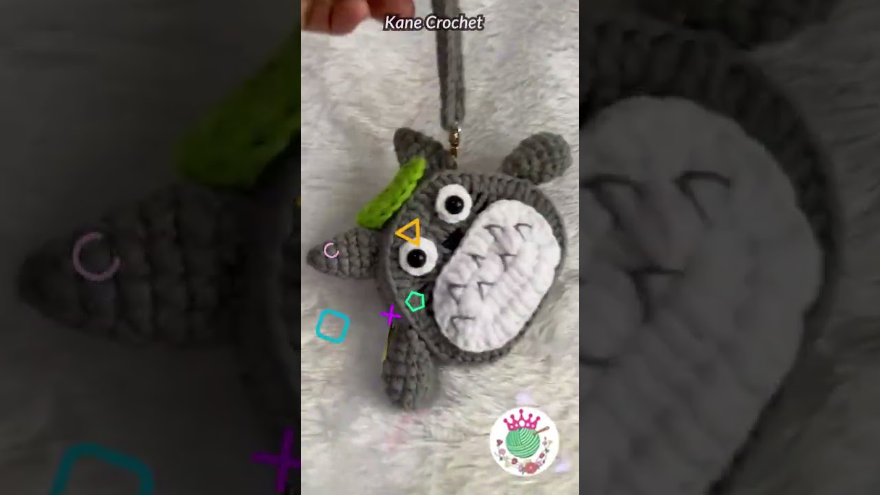 Crochet Totoro Coin Purse 🌱💖 AA145 #crochettotoro