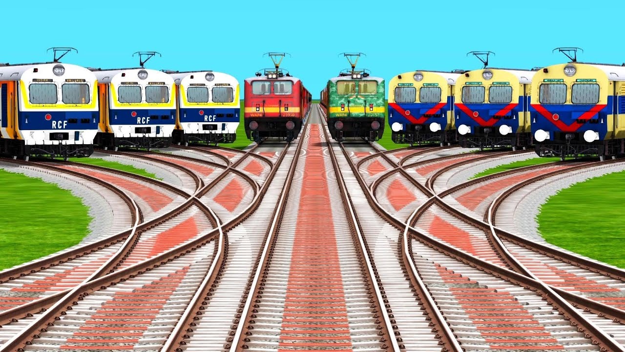Wap-4 & Memo Express High-Speed Locos & Luxury Coaches Side-by-Side Crossing | Train Simulator game