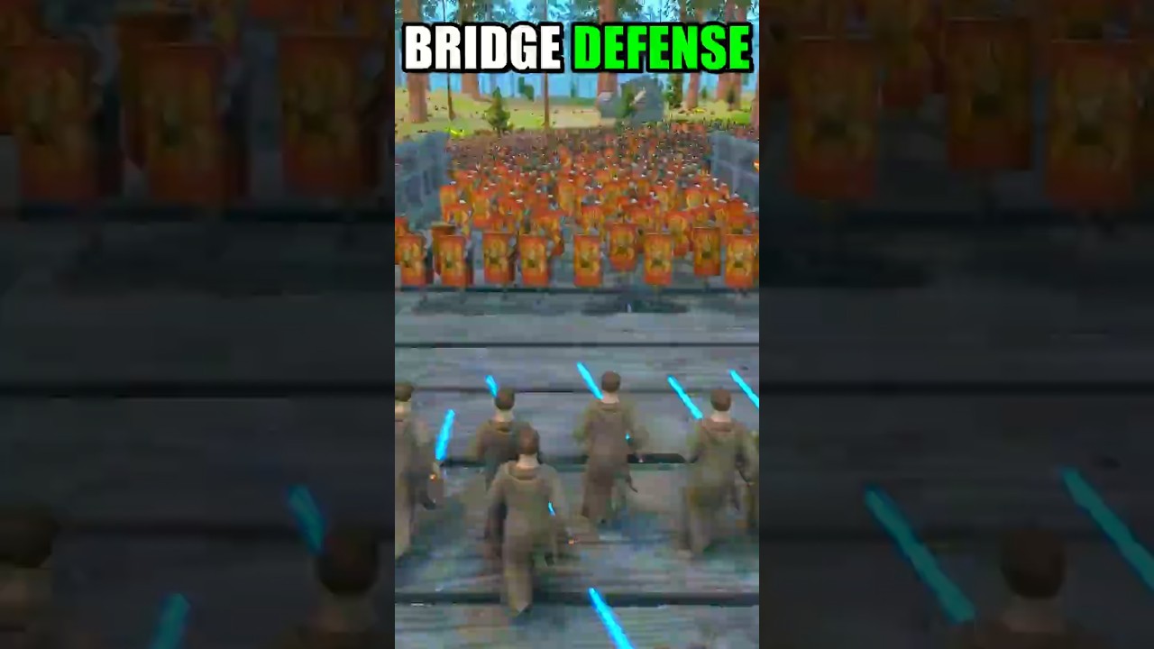 Which unit can hold the bridge against 10,000 Roman Legions? 🤔 #uebs2 #battlesimulatorgamer