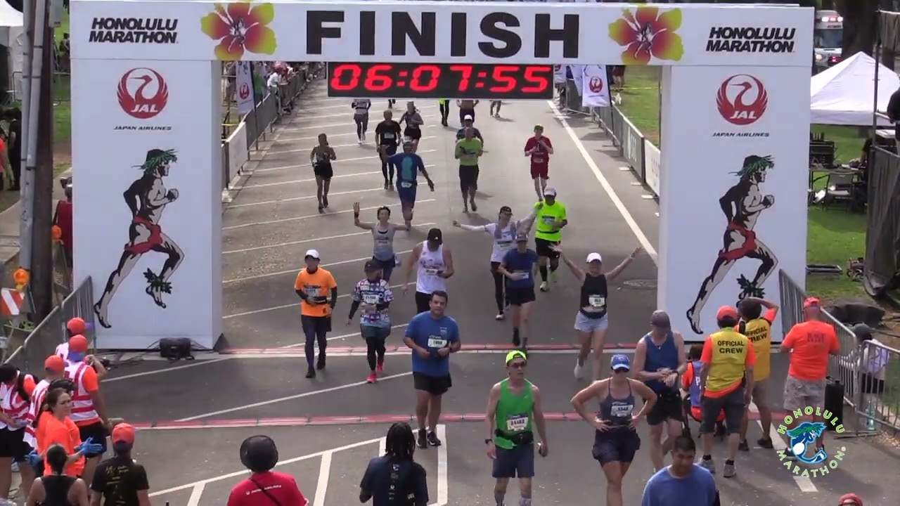 Honolulu Marathon 2023 Finish Line Live Feed 6:00:00  - 7:00:00