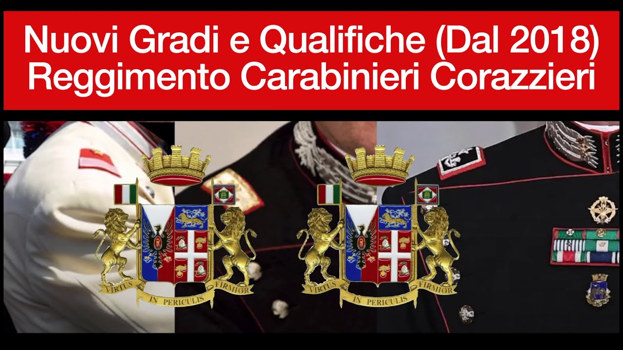 Nuovi Gradi e Qualifiche Reggimento Carabinieri Corazzieri (Dal 2018)