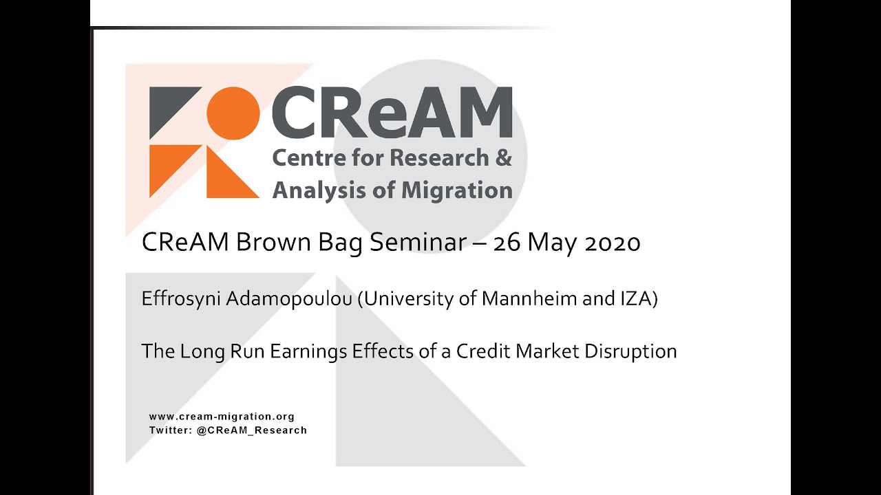 CReAM Brown Bag Online Seminar - Effrosyni Adamopoulou 26 May 2020