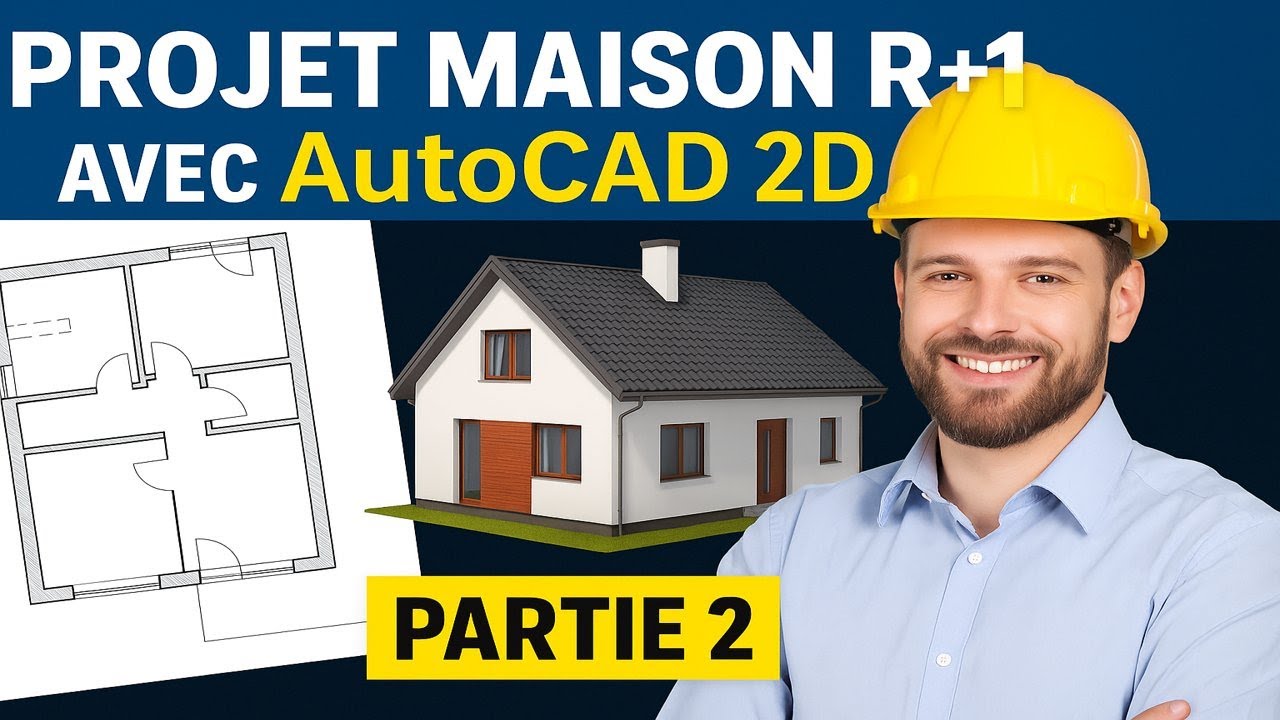 Projet Maison R+1 avec Autocad 2D : Partie 2