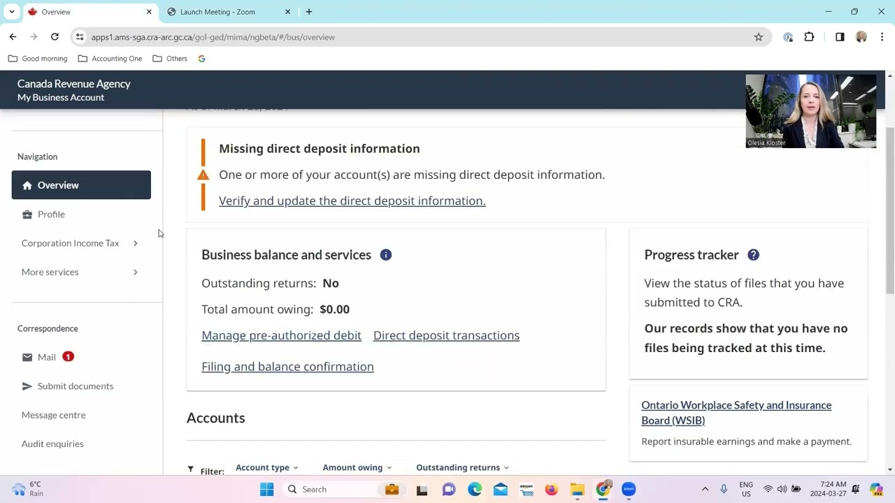 Add your Representative to your CRA account