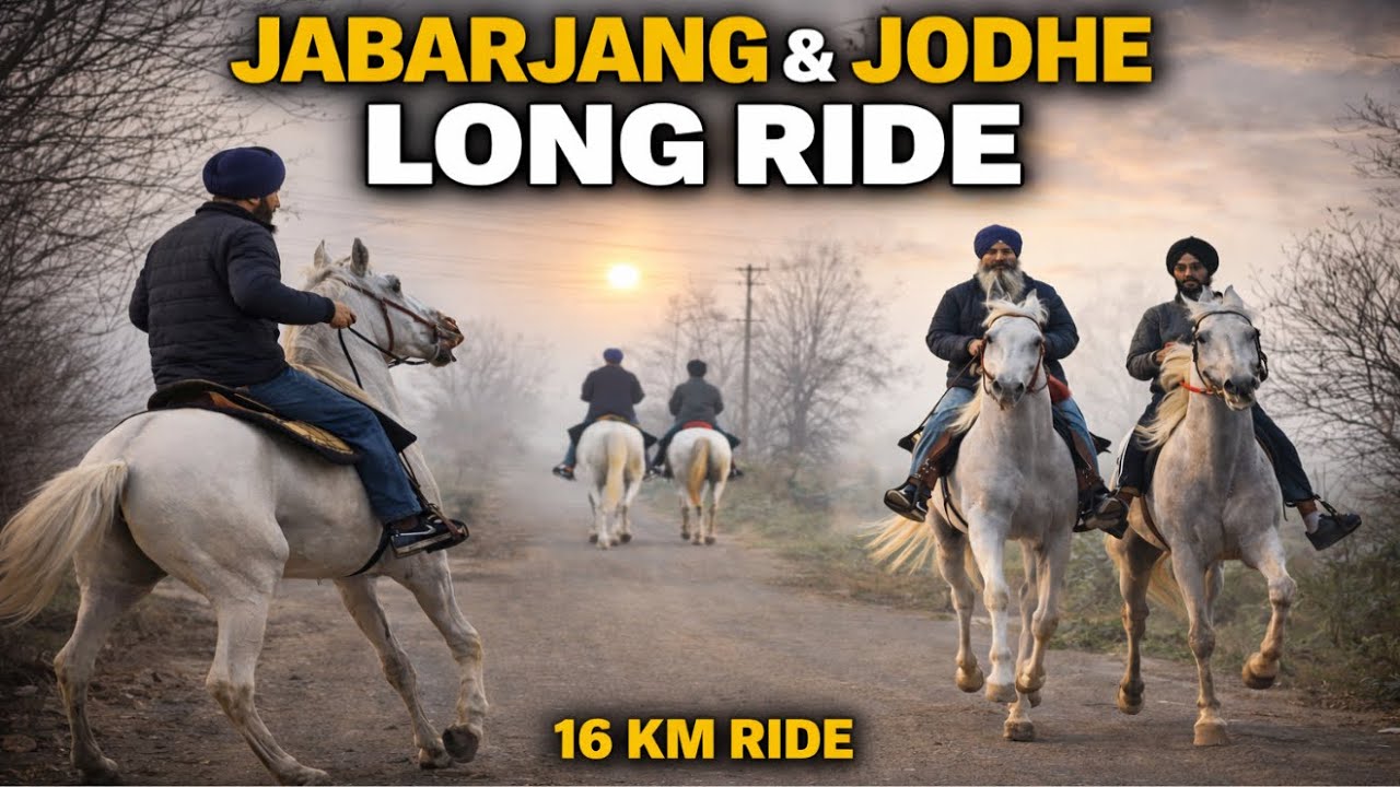 Stallion JABARJANG te JODHE te bhot time bad kiti Long Ride🐎//16KM di kiti ride⛳️