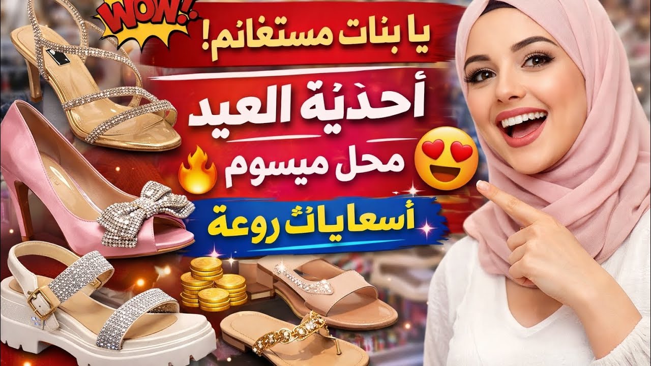 🔥 يا بنات مستغانم! أحذية العيد الجديدة وصلت محل ميسوم 😍 أسعار وموديلات روعة