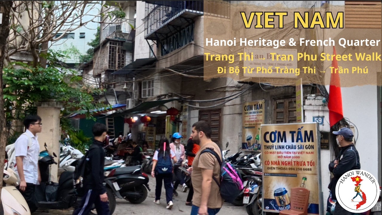 Hanoi Heritage & French Quarter Walk 🇻🇳 P 1 | Trang Thi → Tran Phu | 4K Rush Hour