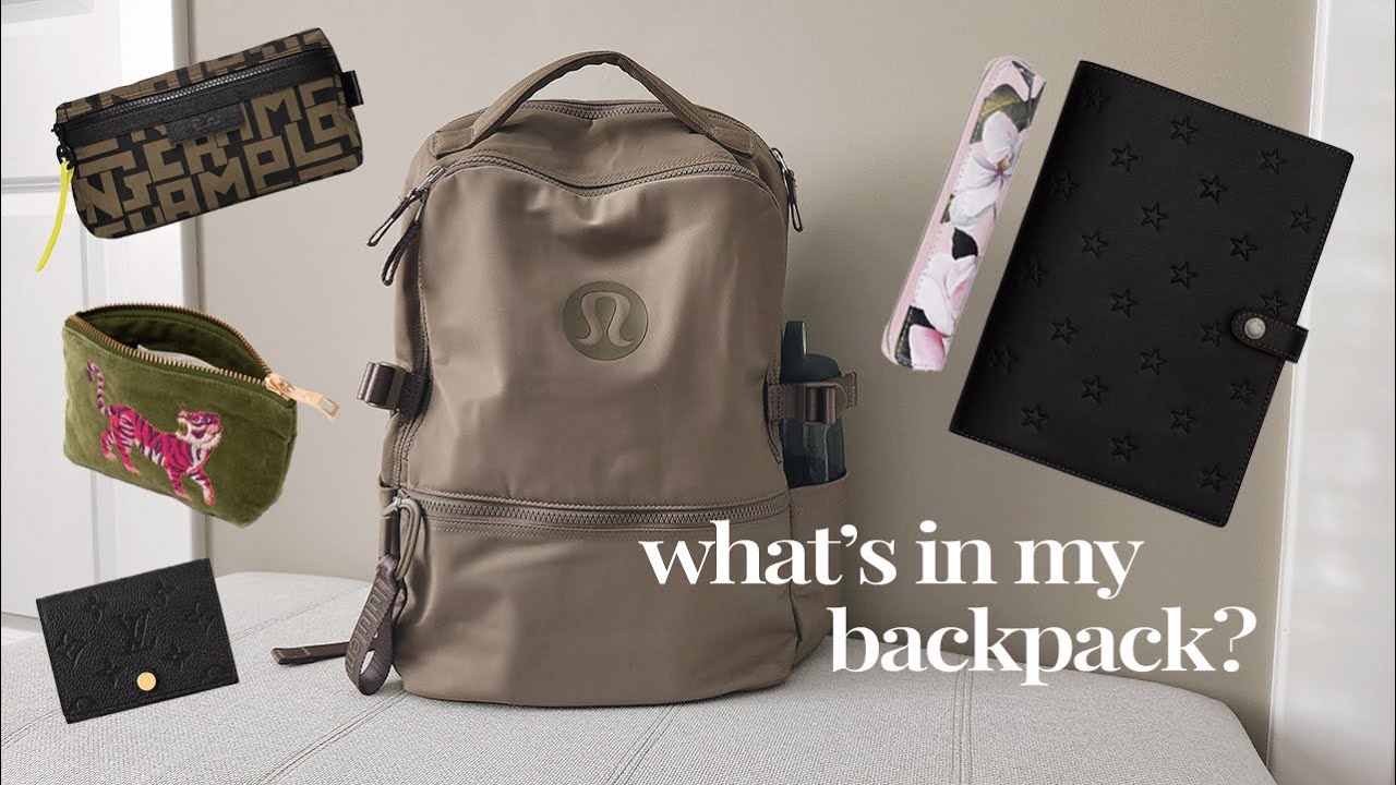 LULULEMON NEW CREW BACKPACK | Review, what fits, mod shots (the perfect school, work and travel bag)