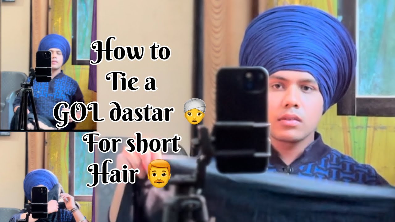 How to tie a GOL dastar 👳‍♀️ for short hair 👨‍🦰|| #turban #dastar #sardari #paggtatorial #pagg