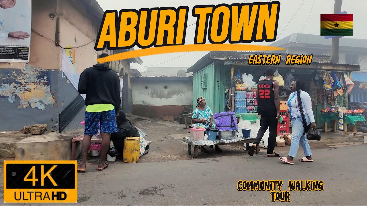 🇬🇭4K Walking Tour Of The Foggy ABURI TOWN, Home Of Aburi Botanical Garden In The Eastern Region.