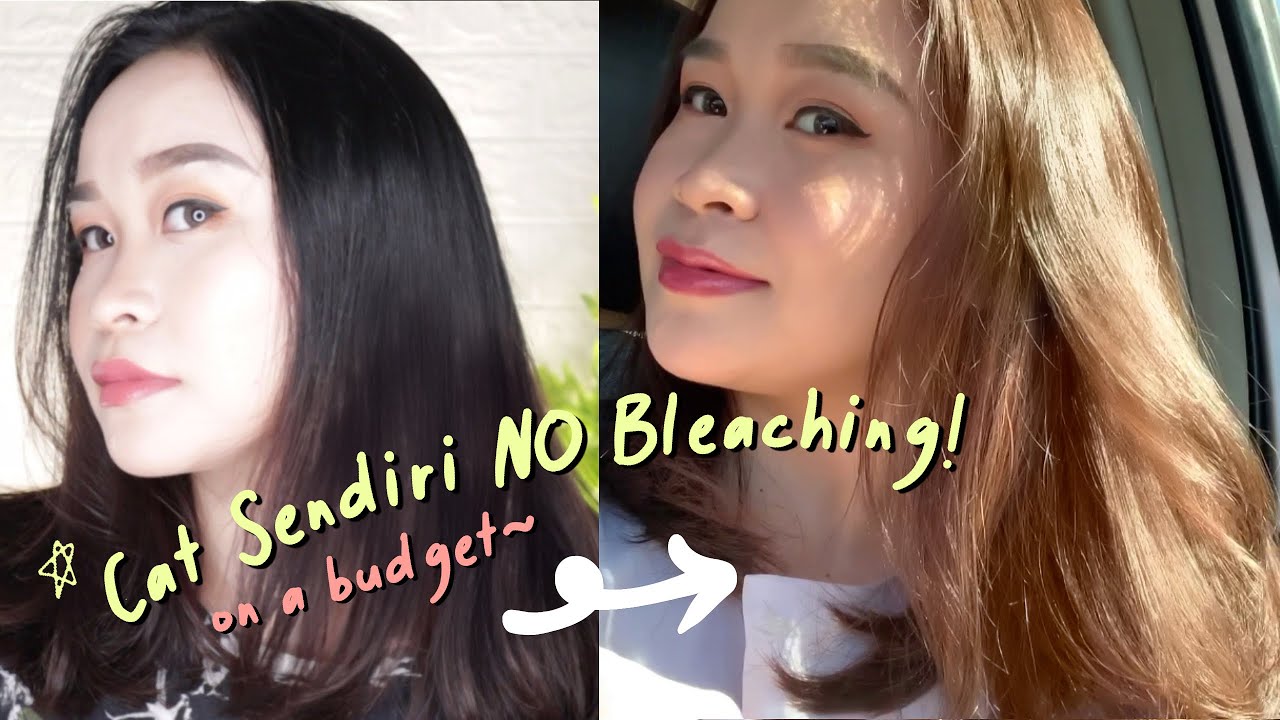 CAT RAMBUT COKLAT KE-EMASAN SENDIRI TANPA BLEACHING  | murah & gampang!