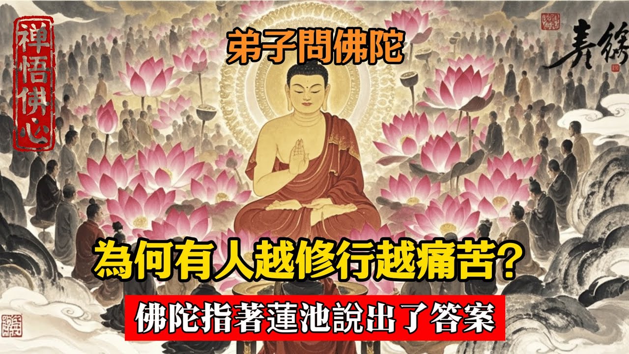 弟子問佛陀：為何有人越修行越痛苦？佛陀指著蓮池說出了答案  