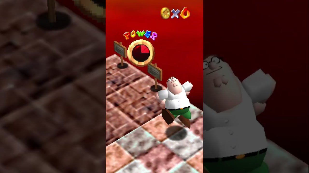 Peter Griffin Burns his butt in Lava -  
