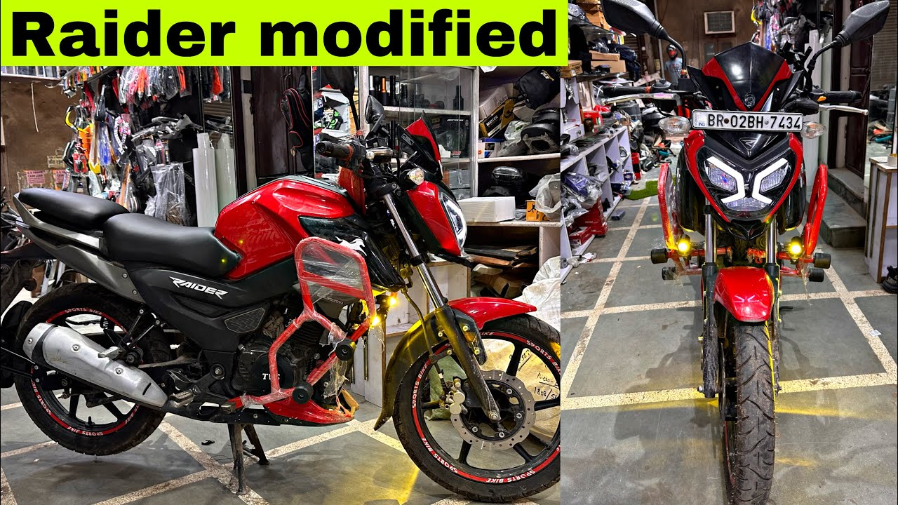 tvs raider 125 modification | Raider Red Crash guard | raider touring seat