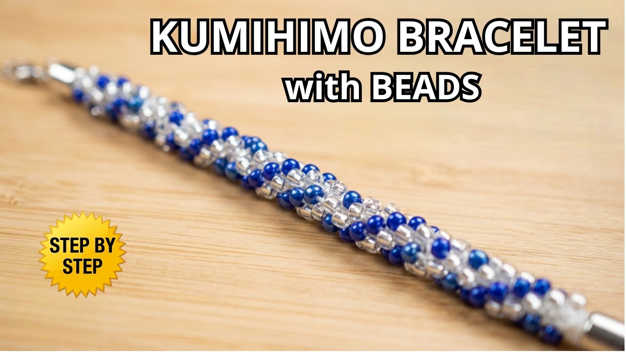 How to Knit a BEADED KUMIHIMO BRACELET - Ideal for both beginners and experienced crafters!
